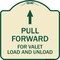 Signmission Pull Forward for Valet Load & Unload W/ Up Arrow Heavy-Gauge Alum Sign, 18" x 18", TG-1818-23231 A-DES-TG-1818-23231 - alternate 1